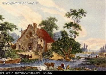 欧美房子绘素材视频